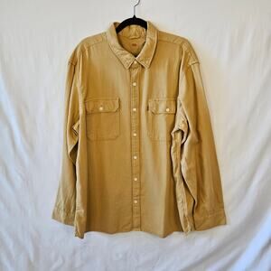 Levi's The Jackson Worker Button Up Long Sleeve Shirt Tan Size XL